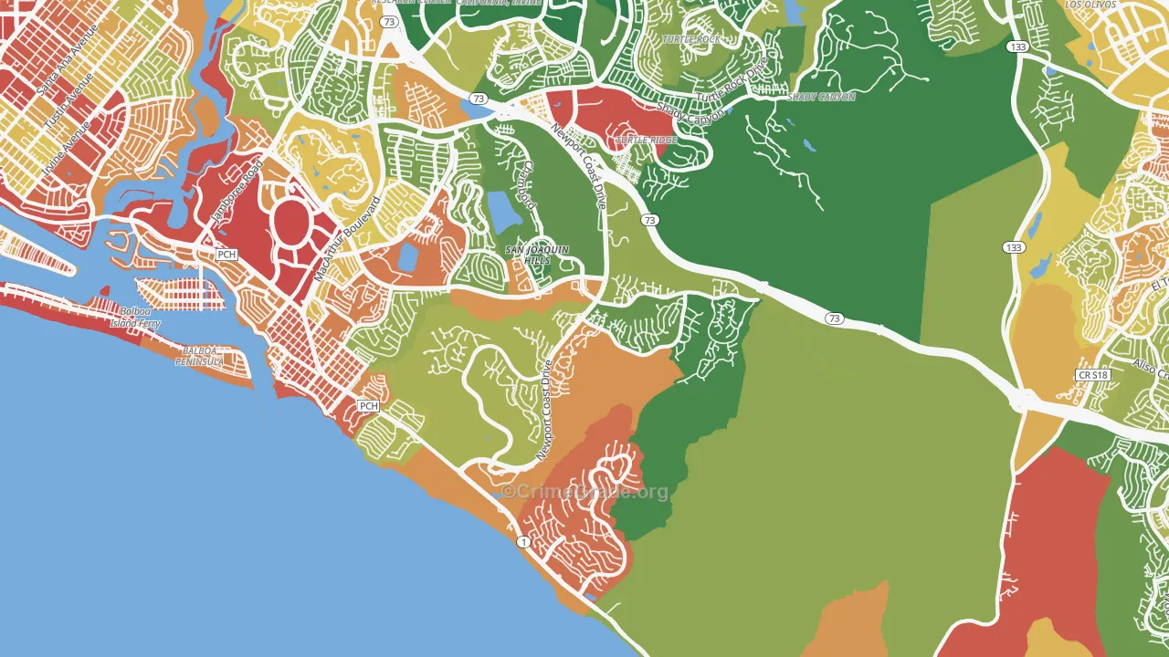 Newport Coast, CA Map of Assault Rates