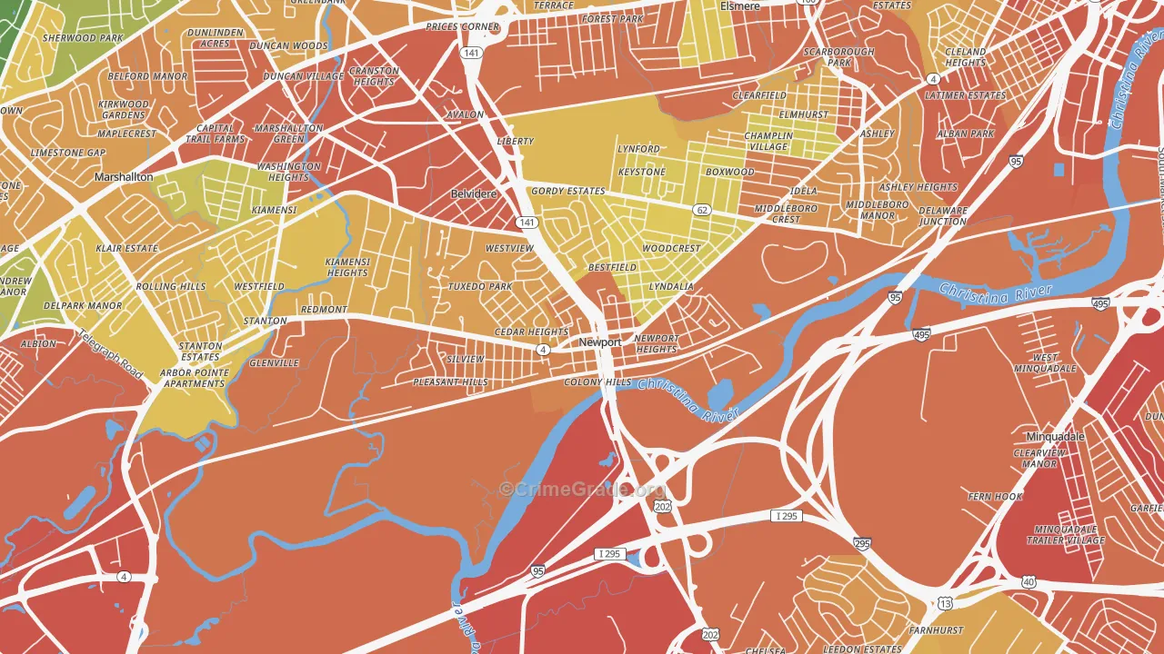 Newport, DE Map of Assault Rates