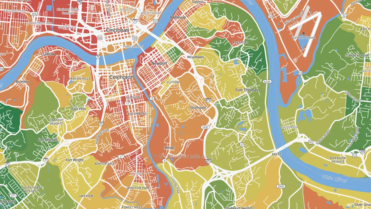 Newport, KY Map of Assault Rates