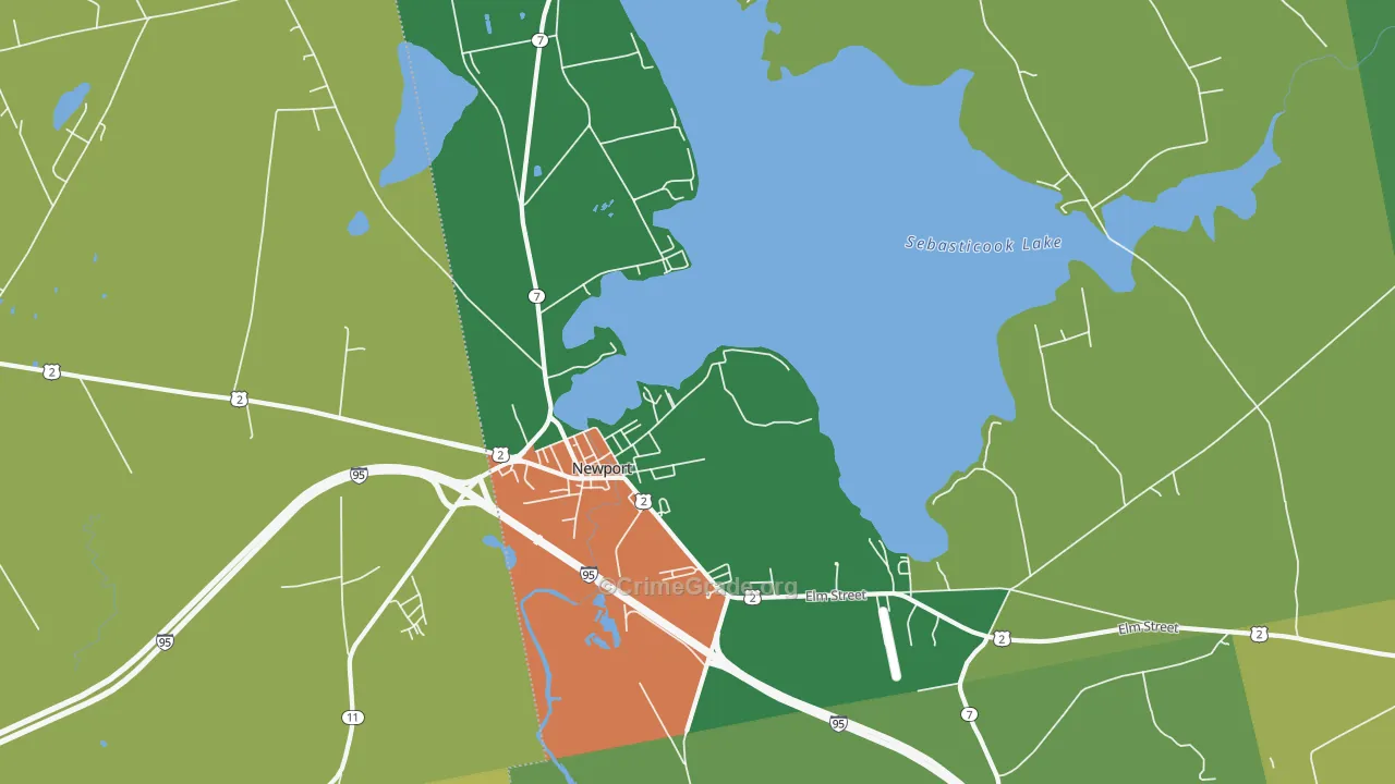 Newport, ME Map of Assault Rates