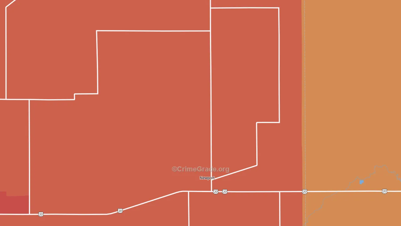 Newport, NE Map of Assault Rates