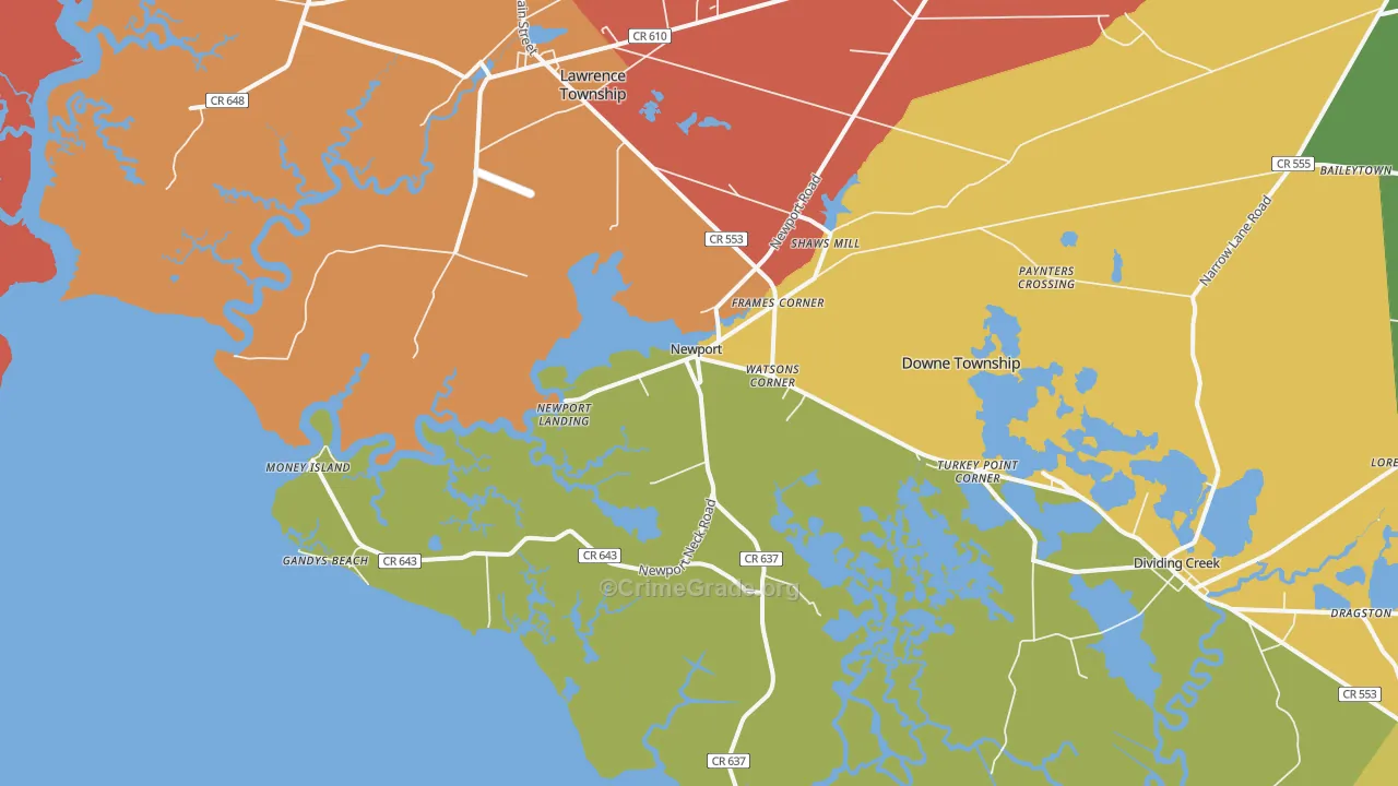 Newport, NJ Map of Assault Rates