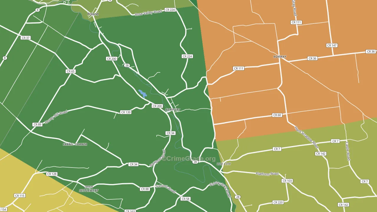 Newport, NY Map of Assault Rates