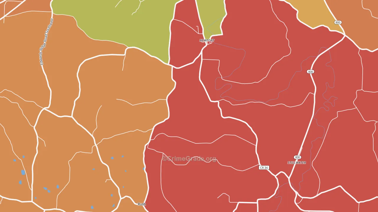 Newport, OH Map of Assault Rates