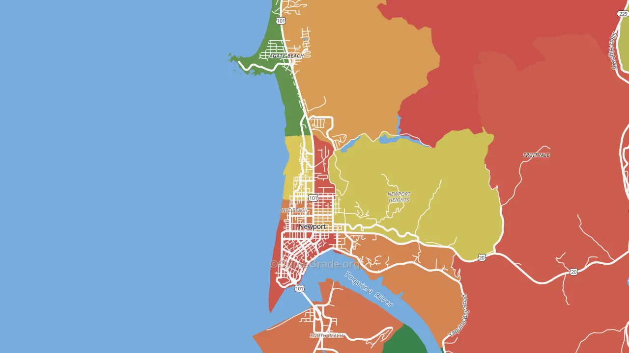 Newport, OR Map of Assault Rates