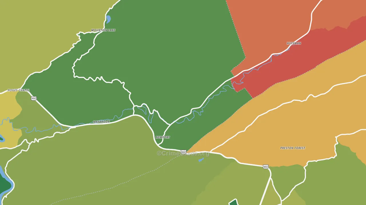 Newport, VA Map of Assault Rates