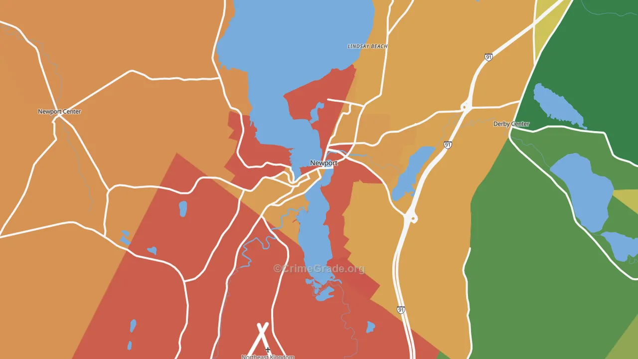 Newport, VT Map of Assault Rates