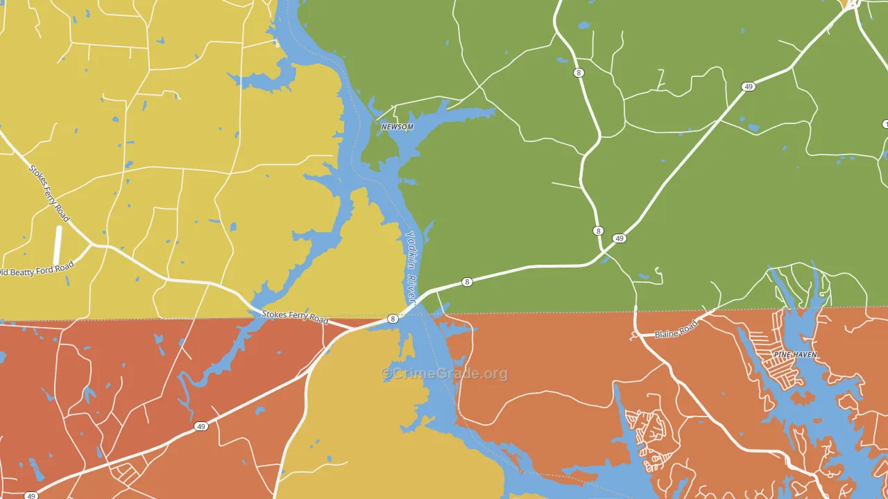 Newsom, NC Map of Assault Rates