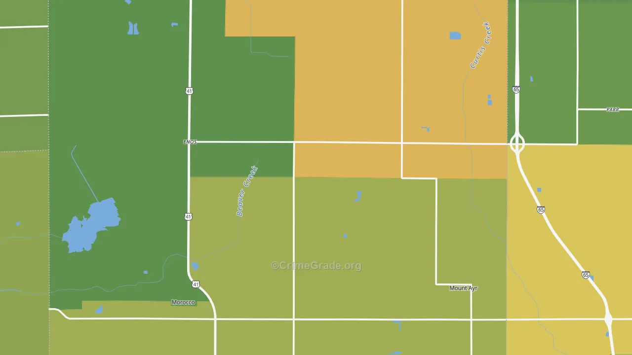 Newton County, IN Map of Assault Rates