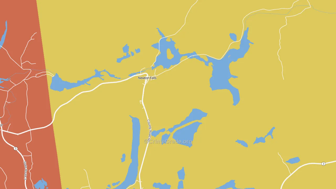 Newton Falls, NY Map of Assault Rates