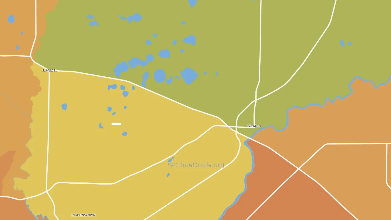 Newton, GA Map of Assault Rates