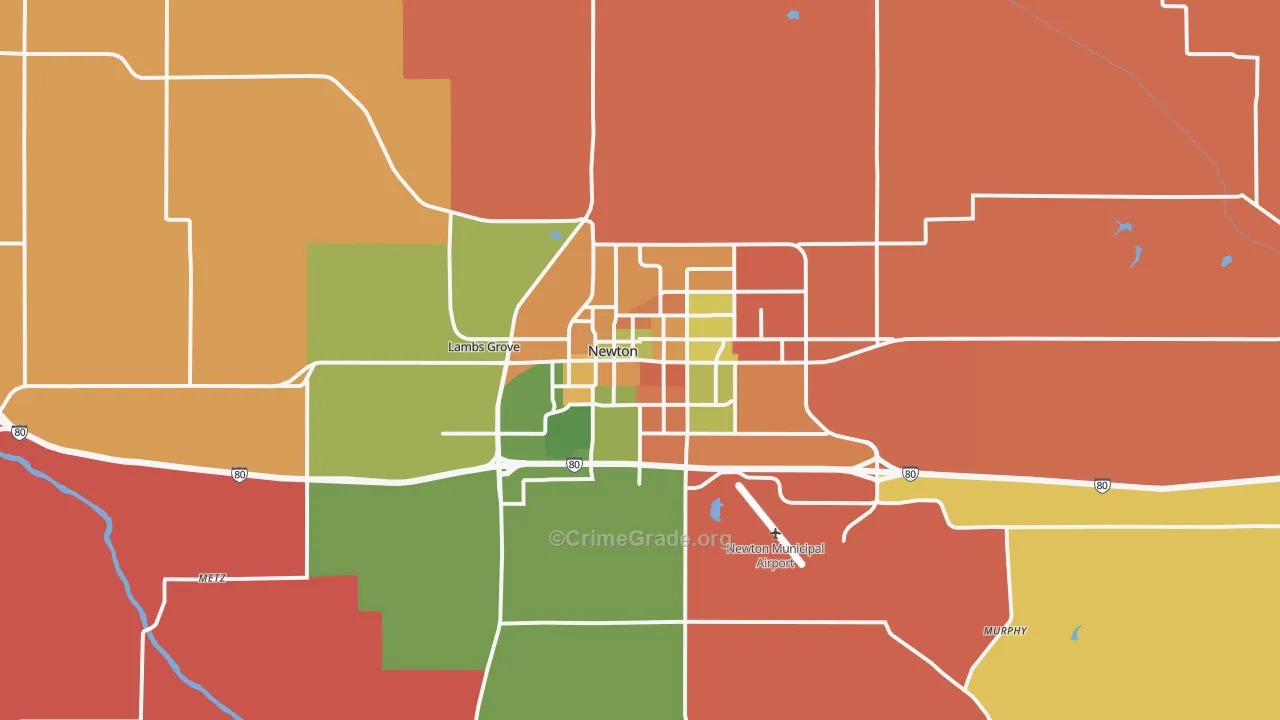 Newton, IA Map of Assault Rates