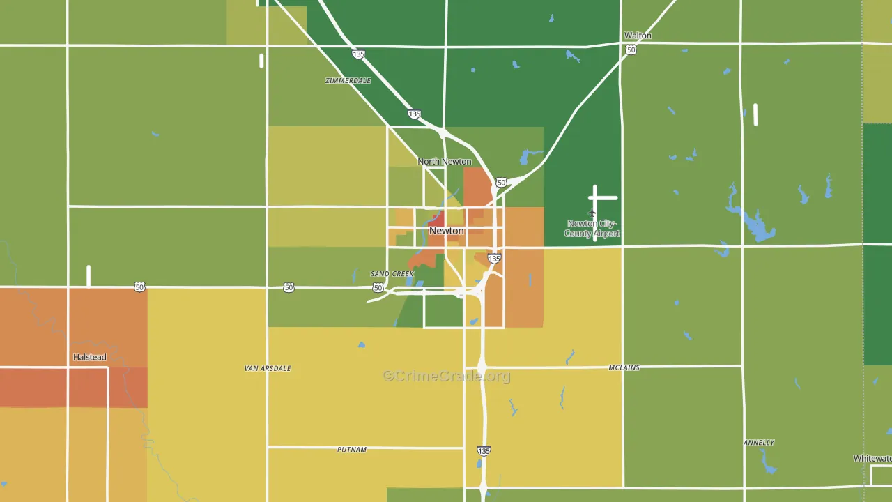 Newton, KS Map of Assault Rates