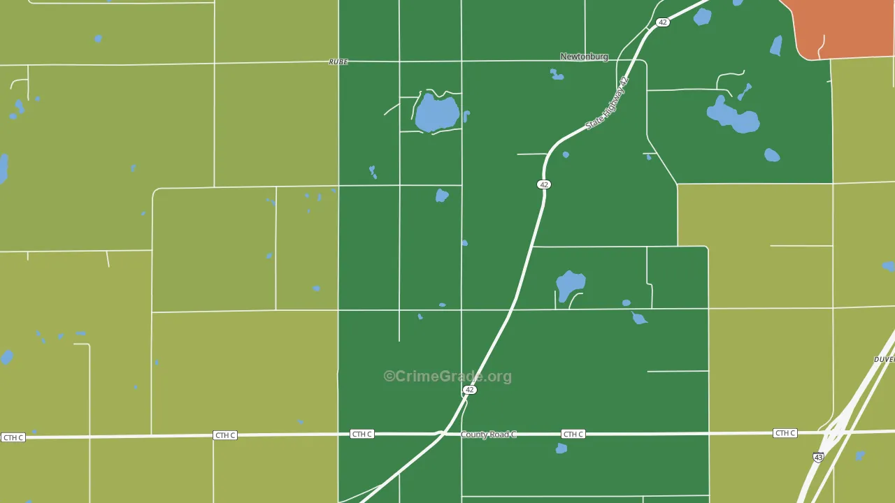 Newtonburg, WI Map of Assault Rates