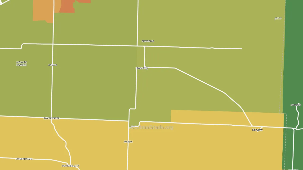 Newtonia, MO Map of Assault Rates