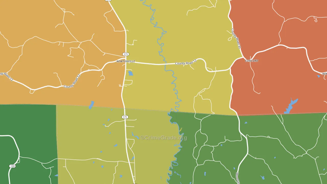 Newtonville, AL Map of Assault Rates