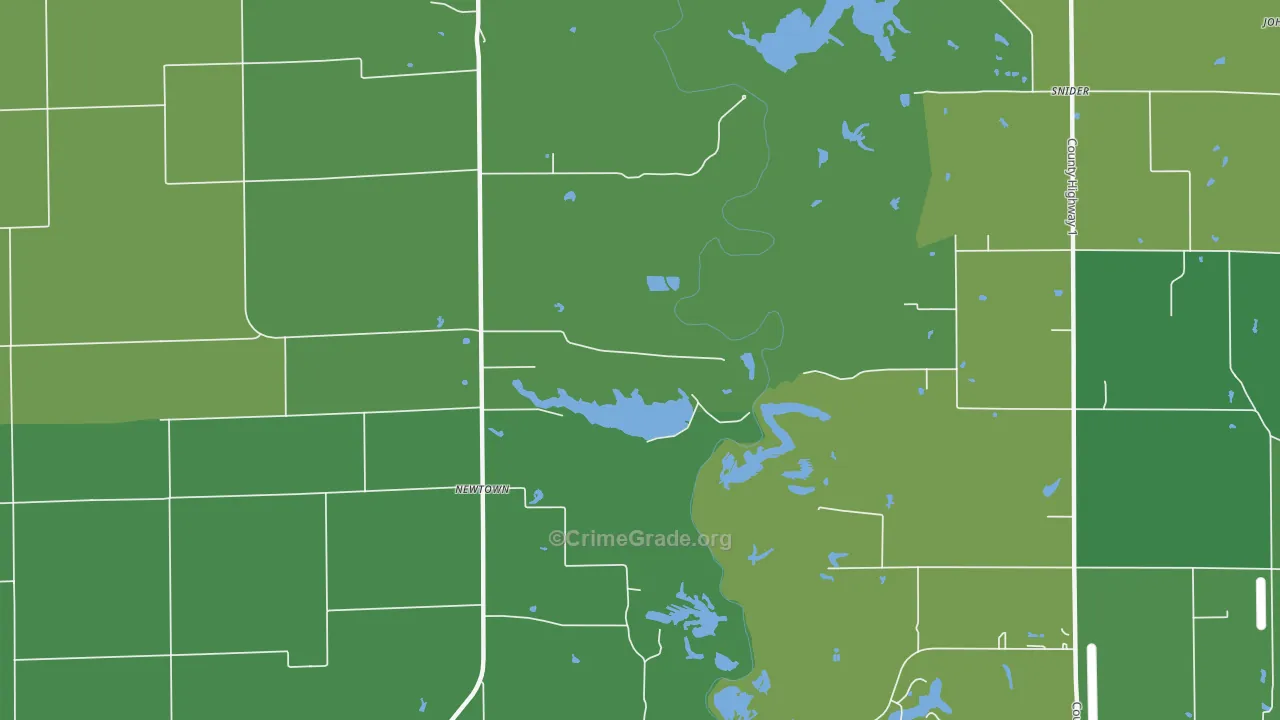Newtown, IL Map of Assault Rates