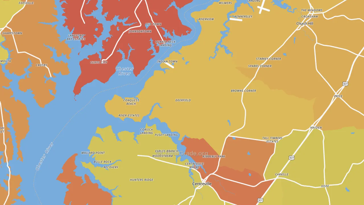 Newtown, MD Map of Assault Rates