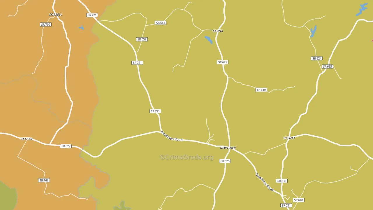Newtown, VA Map of Assault Rates