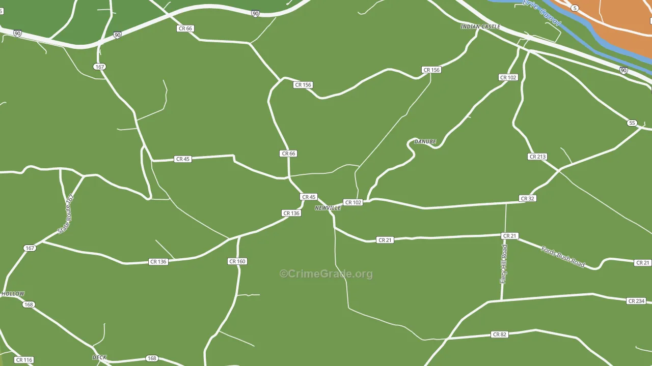 Newville, NY Map of Assault Rates