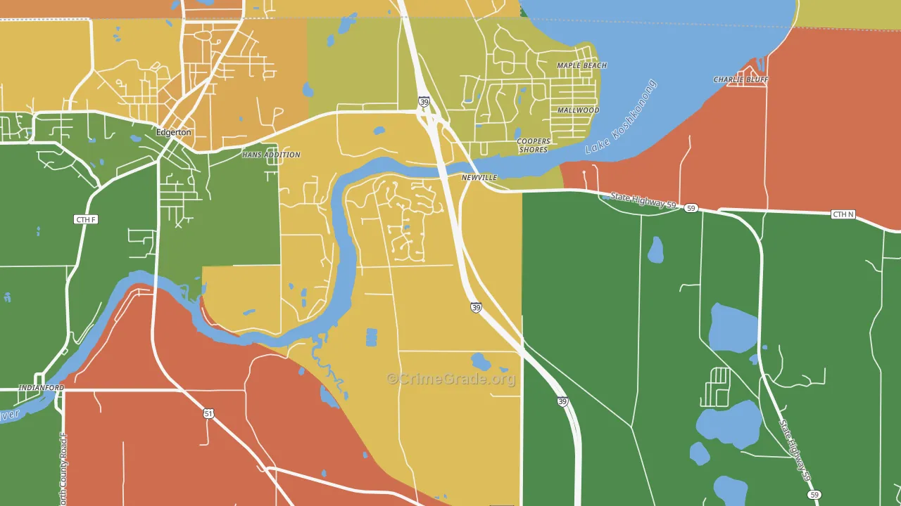 Newville, WI Map of Assault Rates