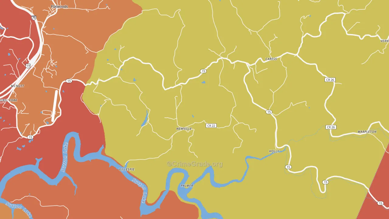 Newville, WV Map of Assault Rates
