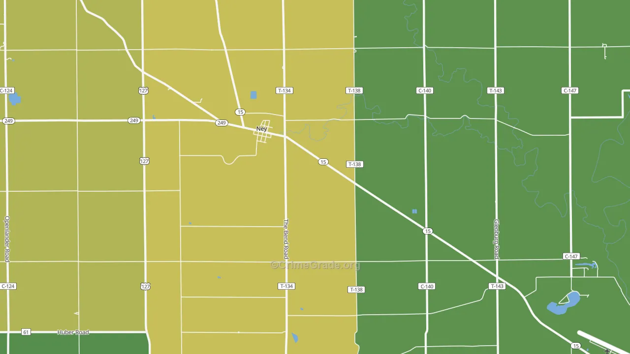 Ney, OH Map of Assault Rates