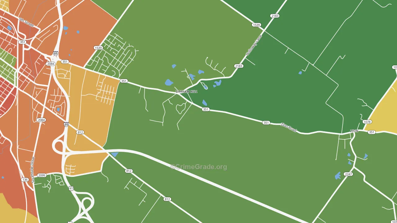 Niagara, KY Map of Assault Rates