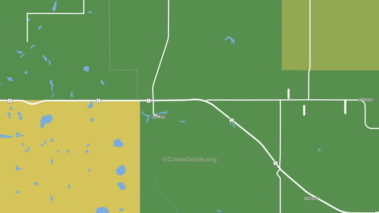 Niagara, ND Map of Assault Rates
