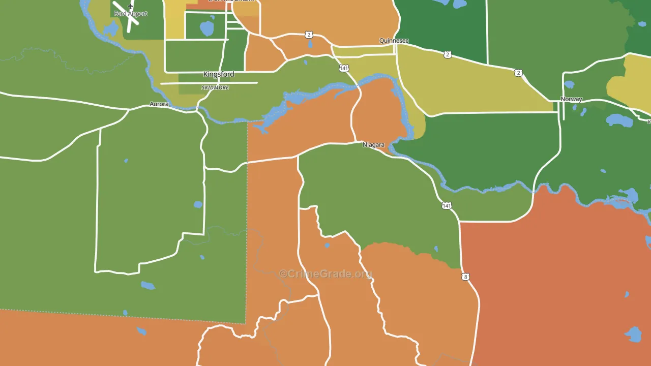 Niagara, WI Map of Assault Rates
