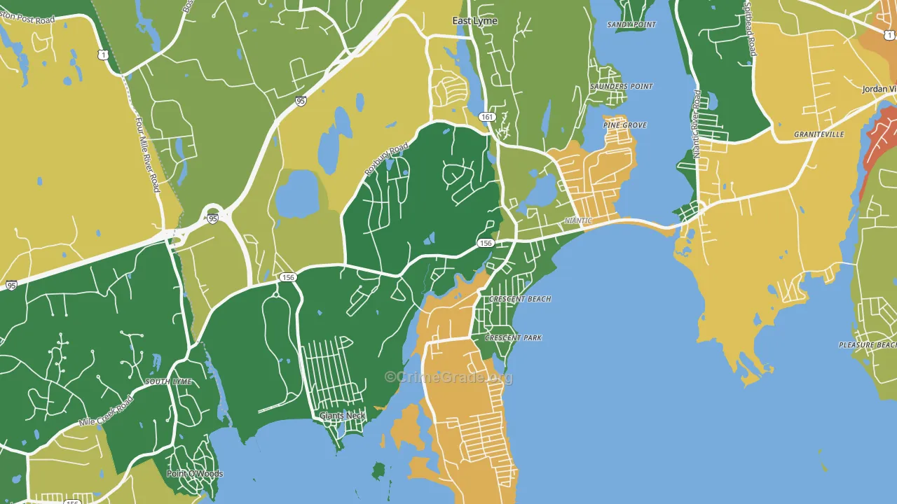 Niantic, CT Map of Assault Rates