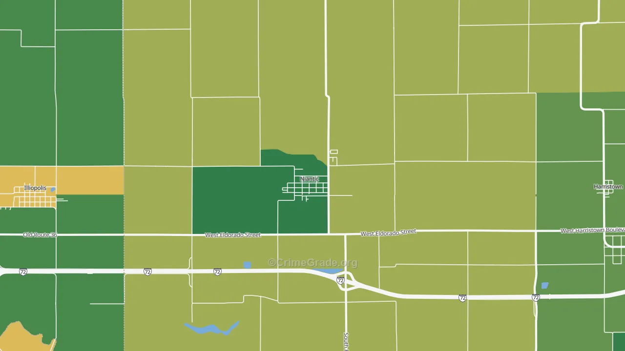Niantic, IL Map of Assault Rates