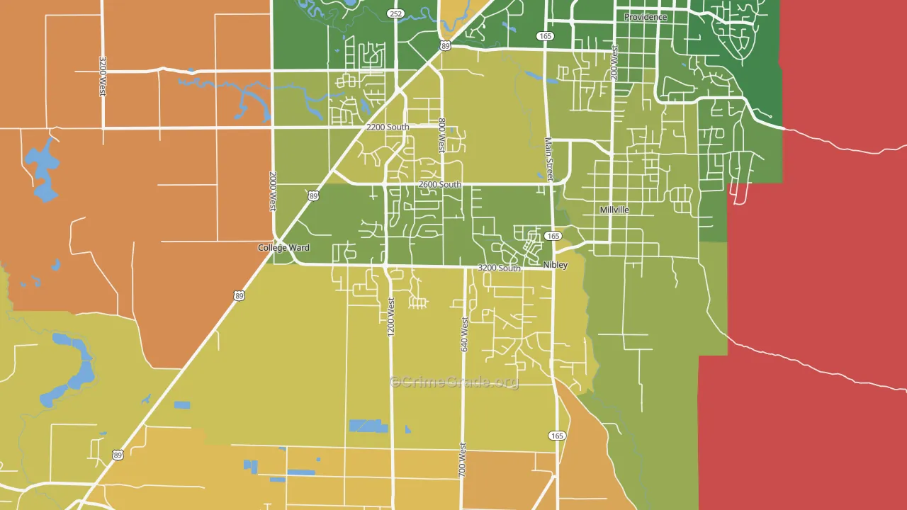 Nibley, UT Map of Assault Rates