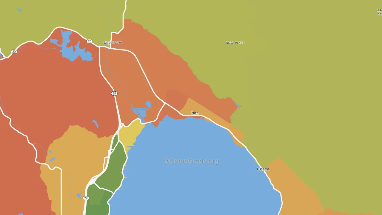 Nice, CA Map of Assault Rates
