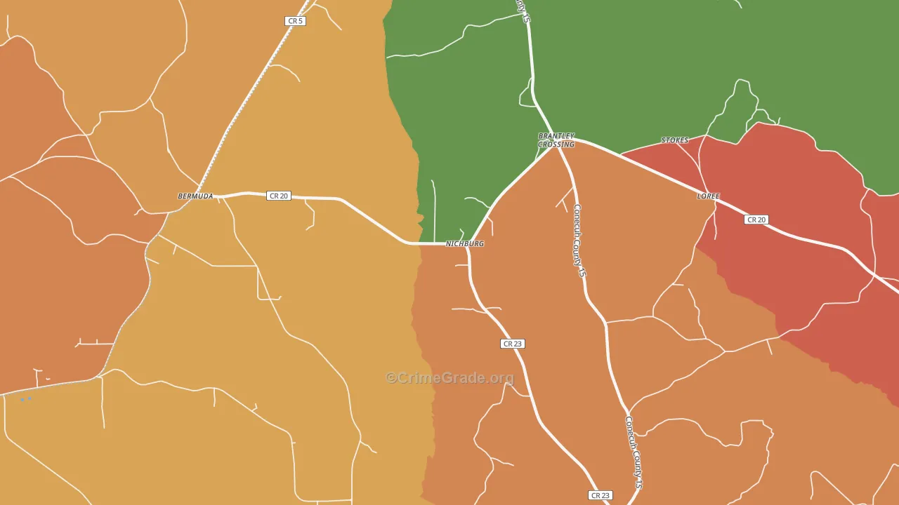 Nichburg, AL Map of Assault Rates