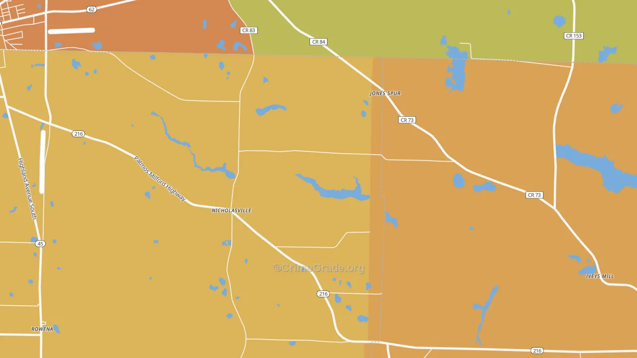 Nicholasville, GA Map of Assault Rates