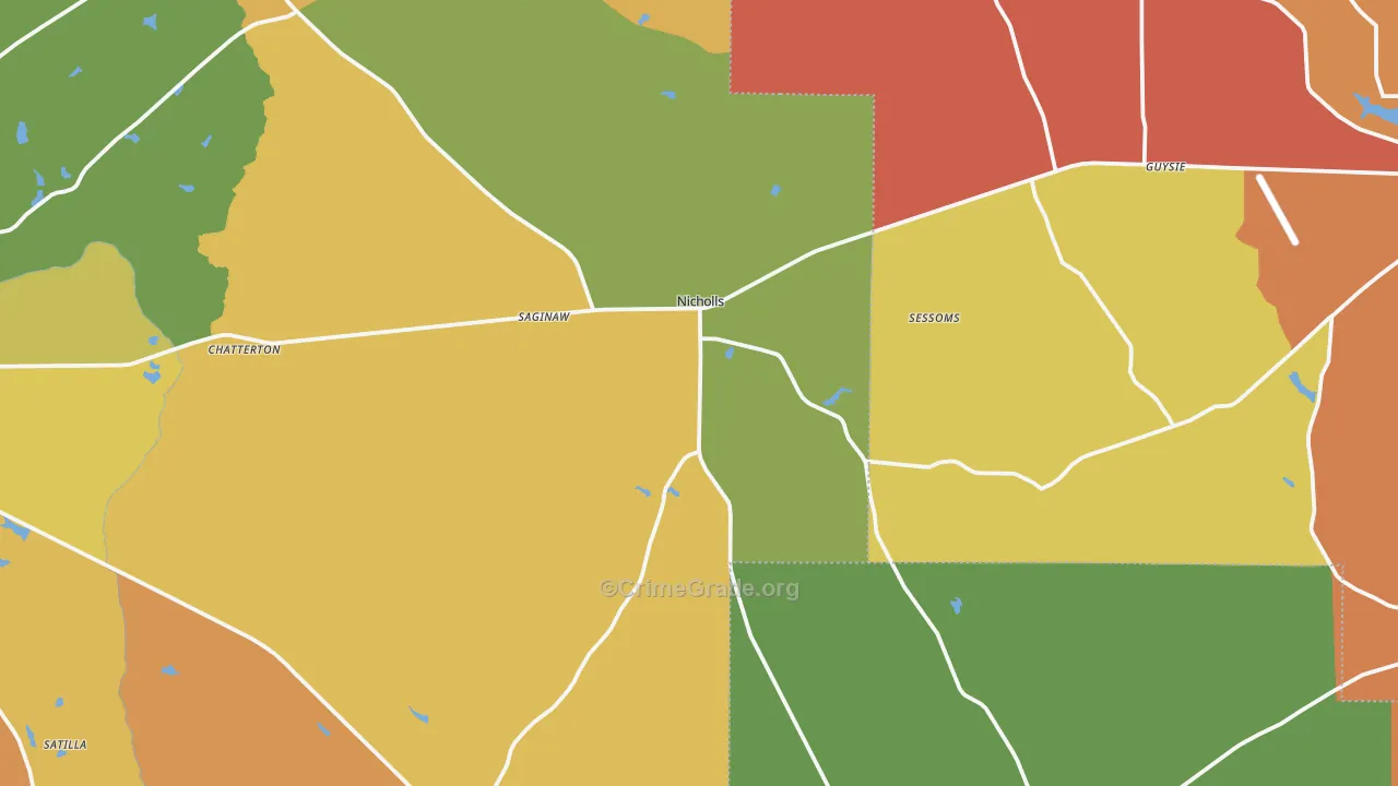 Nicholls, GA Map of Assault Rates