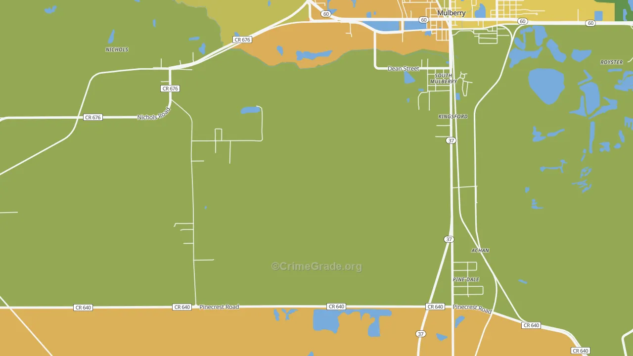 Nichols, FL Map of Assault Rates