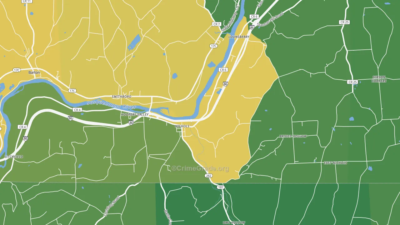 Nichols, NY Map of Assault Rates