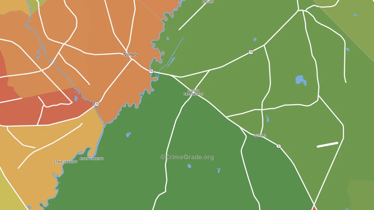 Nichols, SC Map of Assault Rates