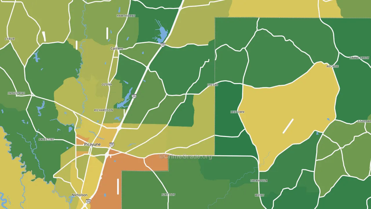 Nicholson, MS Map of Assault Rates