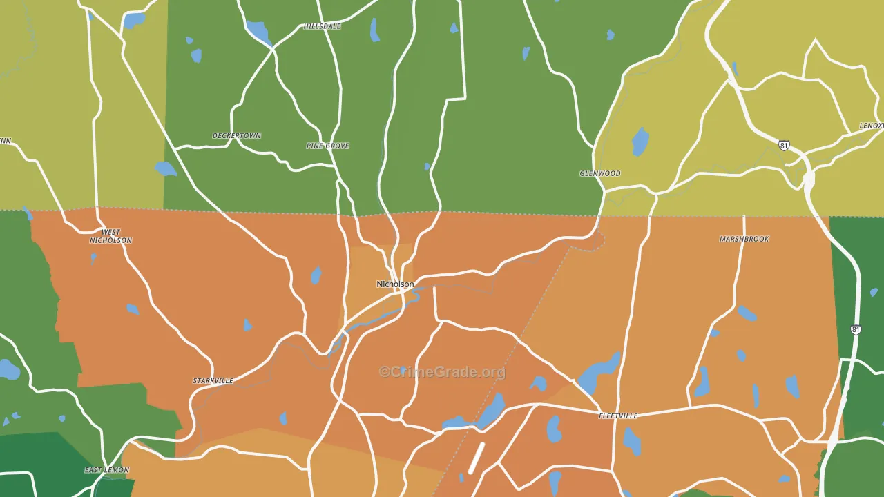 Nicholson, PA Map of Assault Rates