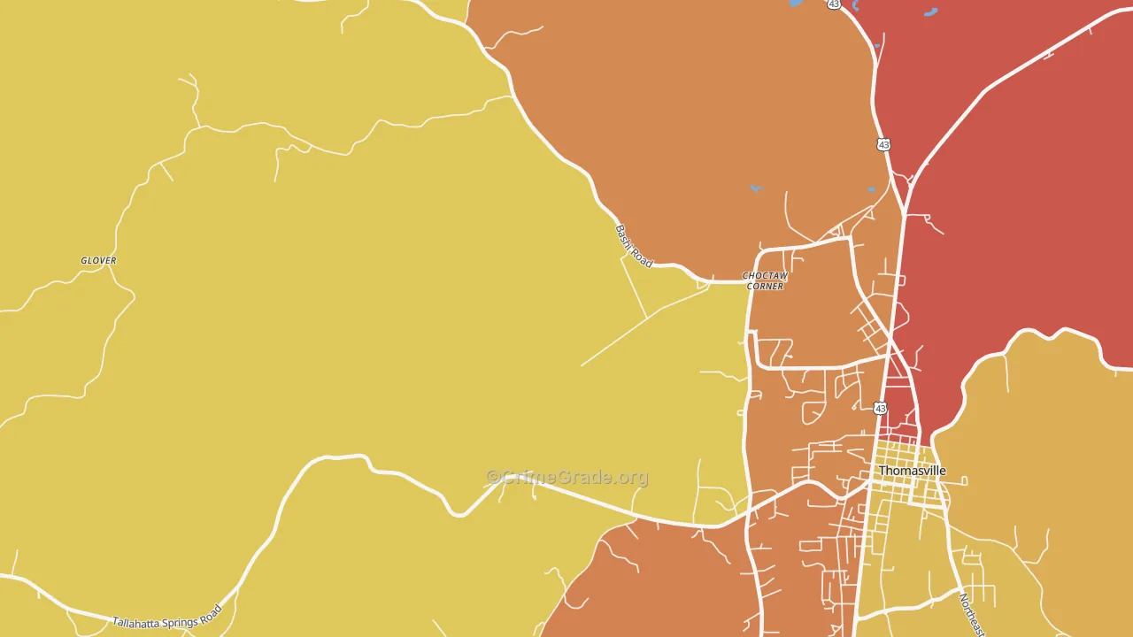 Nicholsville, AL Map of Assault Rates