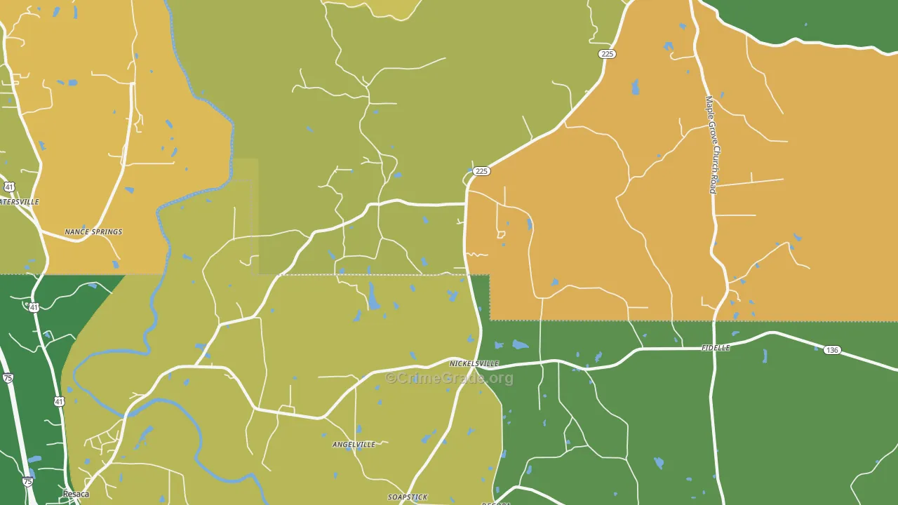 Nickelsville, GA Map of Assault Rates