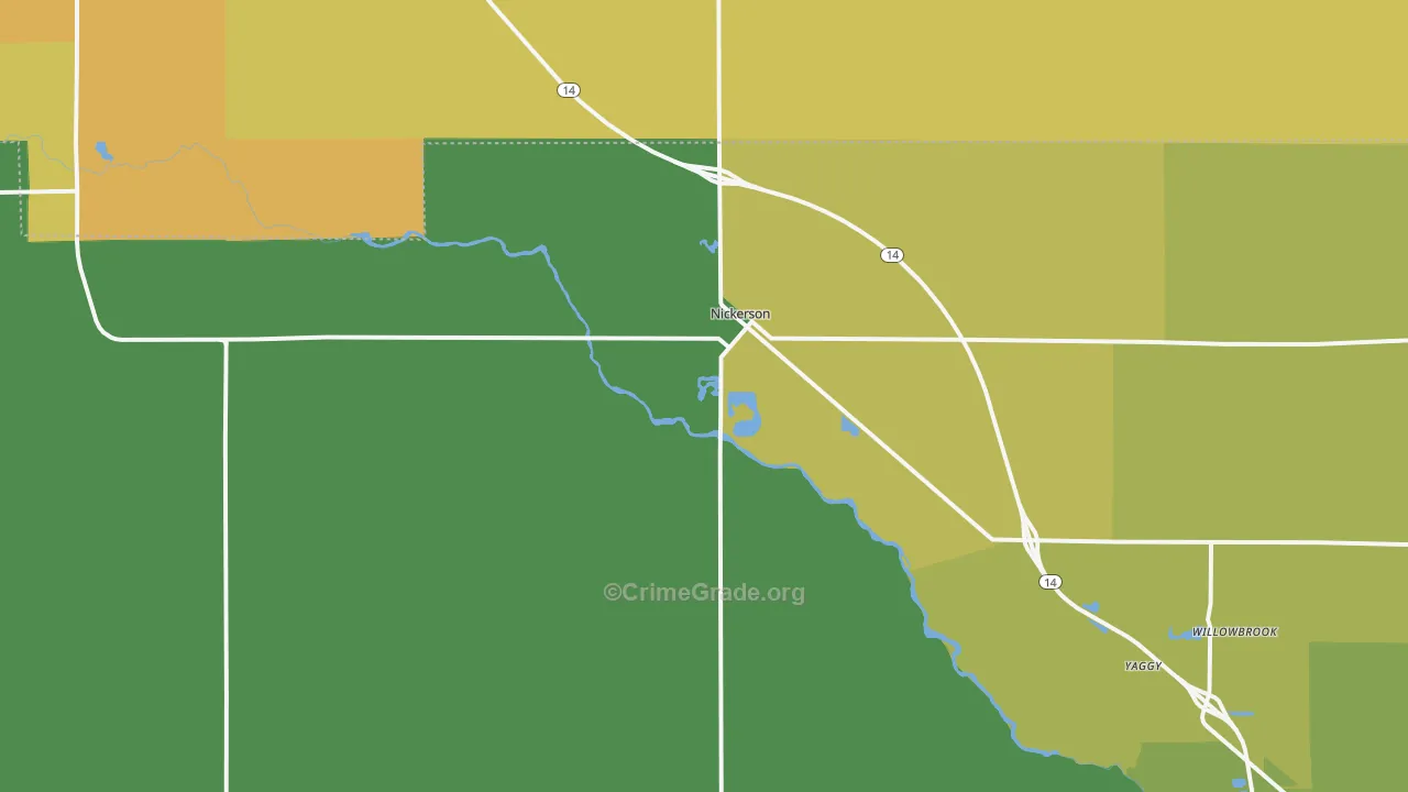 Nickerson, KS Map of Assault Rates