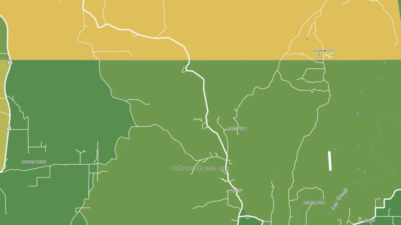 Nicut, OK Map of Assault Rates