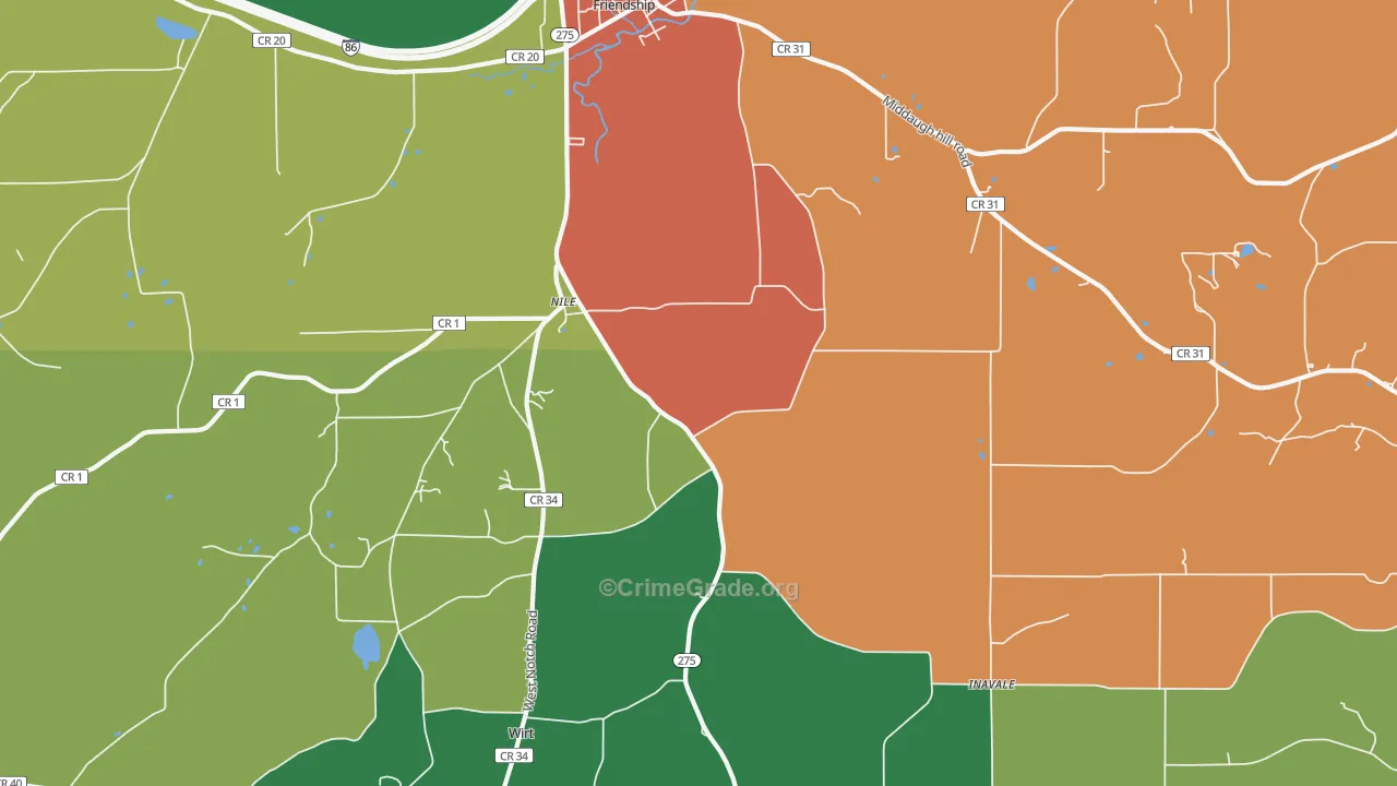Nile, NY Map of Assault Rates