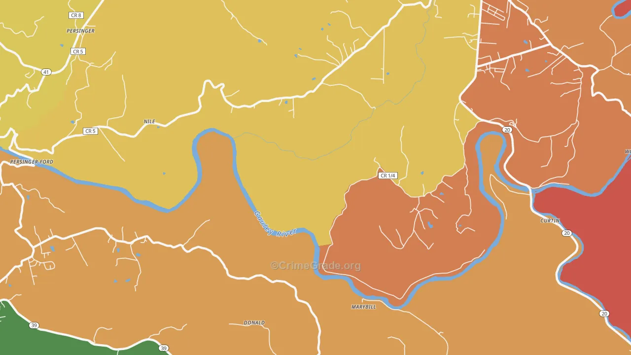 Nile, WV Map of Assault Rates