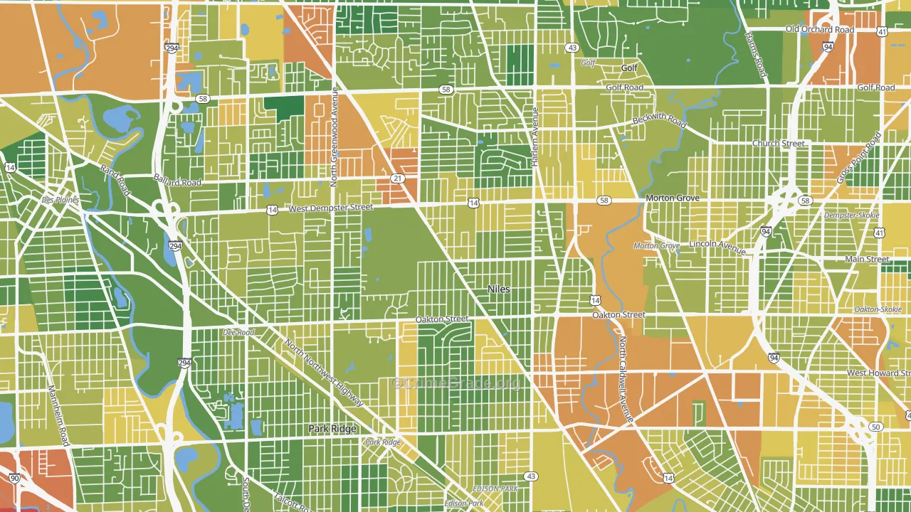 Niles, IL Map of Assault Rates