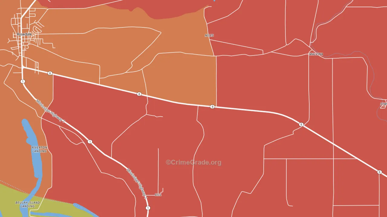 Niles, MS Map of Assault Rates